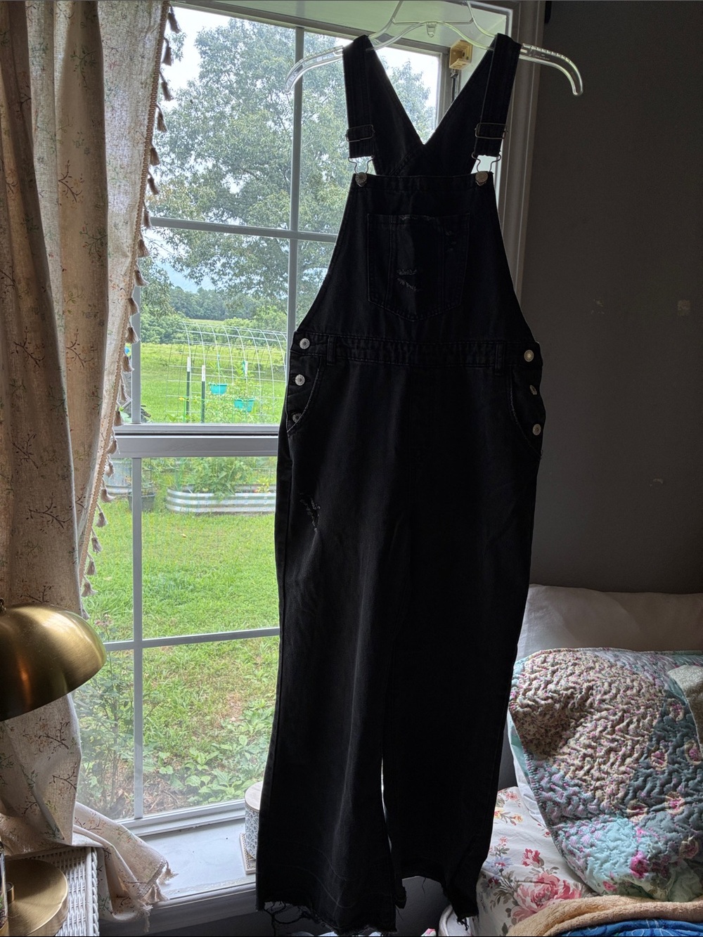 Black Denim Overalls Size Small